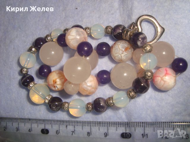 ДВЕ МНОГО КРАСИВИ ХЕНД МЕЙД АРТ ГРИВНИ от ПОЛИРАНИ НАТУРАЛНИ ПОЛУСКЪПОЦЕННИ КАМЪНИ 18940, снимка 4 - Гривни - 37053763