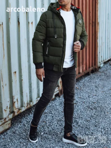 Мъжко зимно ватирано яке с качулка, 4цвята , снимка 7 - Якета - 47410775