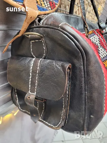 бродиран  голям сак+ чанта ЕСТЕСТВЕНА КОЖА , снимка 6 - Чанти - 50034682