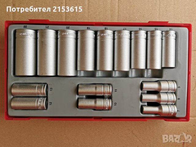 TENG TOOLS  тенг 3/8 дълги камъни вложки хром ванадий 16 броя, снимка 2 - Други инструменти - 35220504