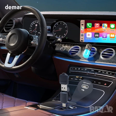 Безжичен CarPlay адаптер Aieloar за iPhone, безжичен Carplay адаптер с бърза връзка, снимка 4 - Аксесоари и консумативи - 51243622