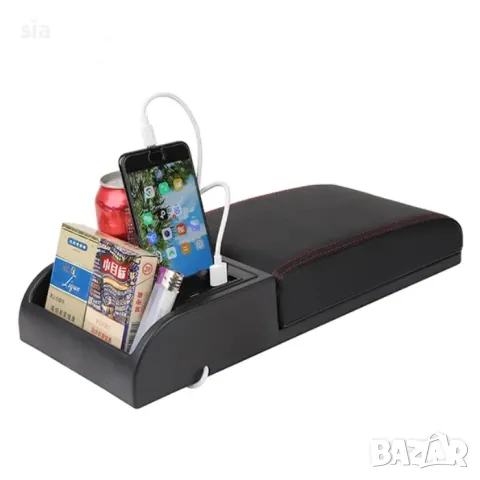 Подлакътник за кола с велкро, Подложка, Универсален, барче, еко кожа, черен, снимка 3 - Аксесоари и консумативи - 47419758