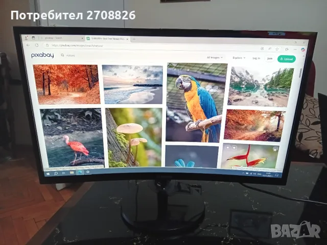 Като нов ! Геймърски монитор Samsung 24 инча Извит Full HD+ HDMI кабел, снимка 1 - Монитори - 48017903