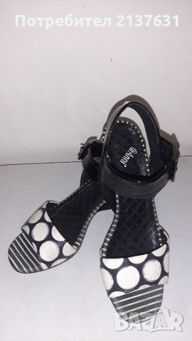 ЕЛЕГАНТНИ Дамски САНДАЛИ  JiANNI - черно / бяло - N 37, снимка 1