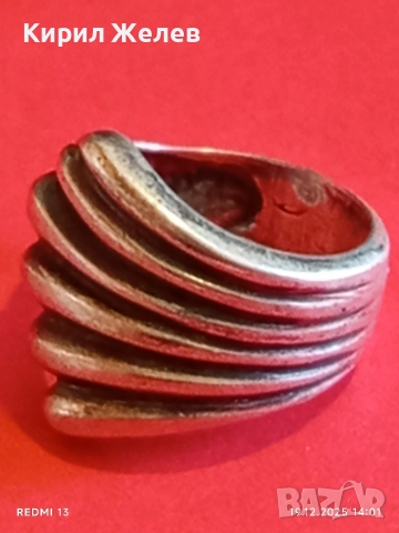 Винтидж сребърен пръстен АРТ ДЕКО стил ажурен майсторска изработка 48058, снимка 7 - Пръстени - 52847486
