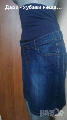 Дънкова пола за бременни🍀❤XS,S,M❤🍀арт.4025, снимка 2 - Дрехи за бременни - 36423003