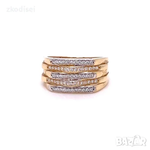 Златен дамски пръстен 3,52гр. размер:55 14кр. проба:585 модел:3443-2, снимка 1