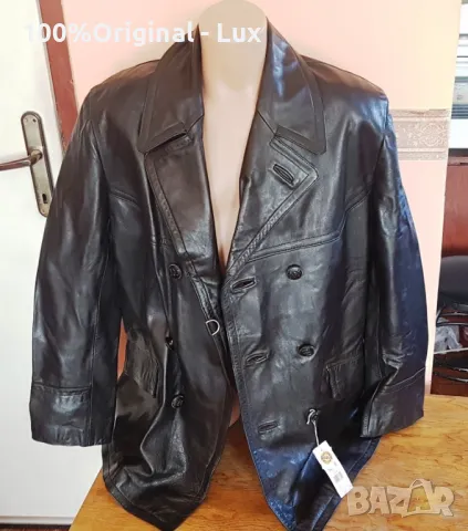 -50%-Frank Leather-Germany.оргинално.Дебело кожено с вълнен.Използват се от немската армия.ХЛ/2ХЛ, снимка 1 - Якета - 47721312