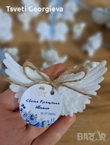 Подаръци за гости - ангелчета, кутийки, крила. Етикети за поводи, снимка 3 - Декорация - 53528176