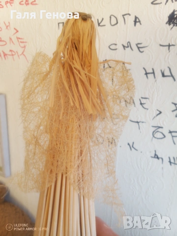 Статуетка Ангел от слама, снимка 2 - Статуетки - 53072522