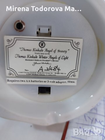 Ангел на красотата Светеща фигурка Зимни ангели Thomas Kinkade сащ, снимка 6 - Декорация за дома - 35160000