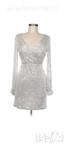 Оригинална Маркова бляскава блестяща рокля пайети, снимка 5 - Рокли - 52080459