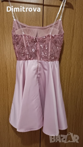 Елегантна рокля в розово, снимка 2 - Рокли - 51701201