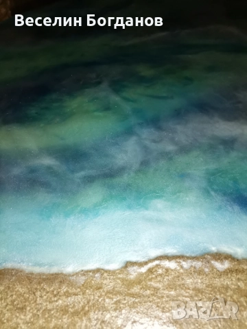 Холна масичка стъкло и епоксидна смола, снимка 3 - Маси - 52848907