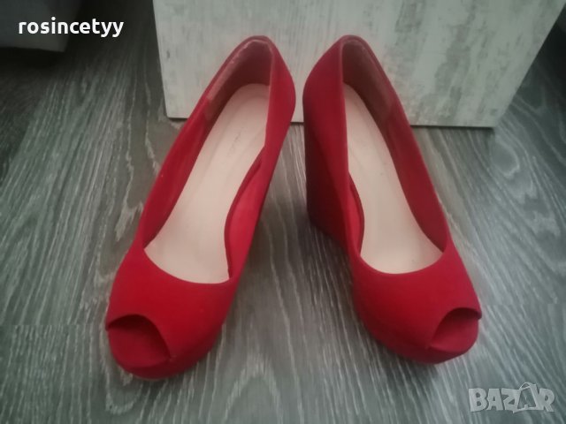 червени платформи, снимка 3 - Дамски обувки на ток - 28627717