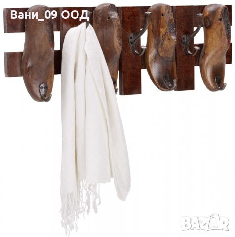 Дизайнерска закачалка "Обувки" от желязо и дърво, снимка 2 - Закачалки - 37274472
