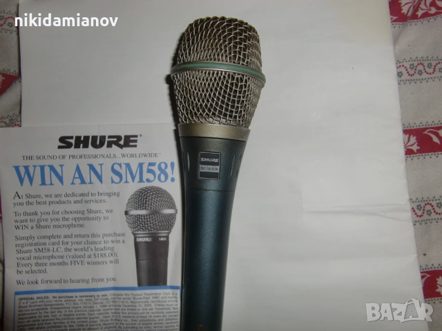 продавам кондензаторен микрофон SURE BETA 87 A, снимка 4 - Други - 53571771