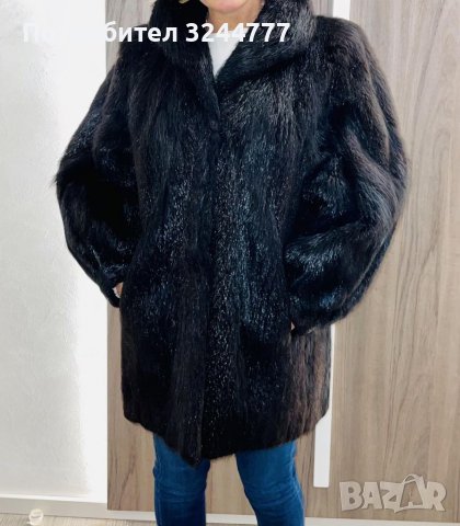 Дамско палто от естествена кожа с косъм- нутрия, снимка 3 - Палта, манта - 39385880