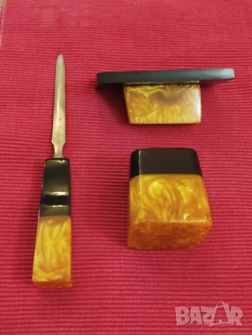 Комплект за бюро от каталин, СССР. , снимка 6 - Антикварни и старинни предмети - 43968996