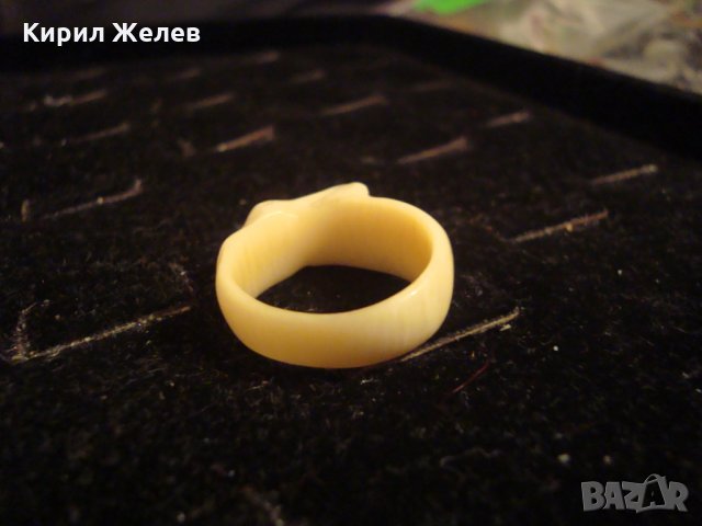 СТАРИНЕН СЛОНОВА КОСТ ПРЪСТЕН СЛОНЧЕ ЮВЕЛИРНА РЪЧНА АРТ ИЗРАБОТКА УНИКАТ АРТ-ДЕКО 21710, снимка 8 - Антикварни и старинни предмети - 32525417