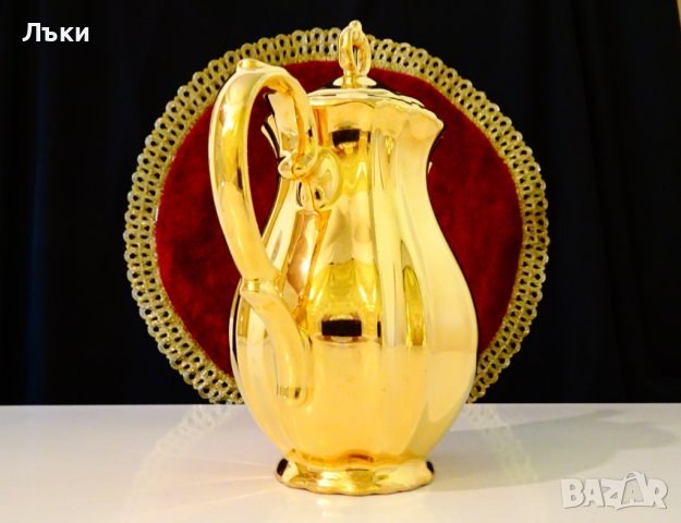 Кана 24k Gold,баварски порцелан. , снимка 2 - Антикварни и старинни предмети - 37156543