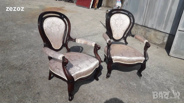 Кресла антикварни махагон-2бр., снимка 3 - Дивани и мека мебел - 51373764
