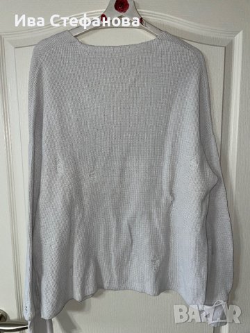 Оригинален марков мръсно бял слонова кост тънък пуловер накъсан скъсан прокъсан Diesel/Дизел, снимка 7 - Блузи с дълъг ръкав и пуловери - 43024368