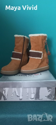 Дизайнерски Navi с пух, снимка 2 - Дамски ботуши - 52948352