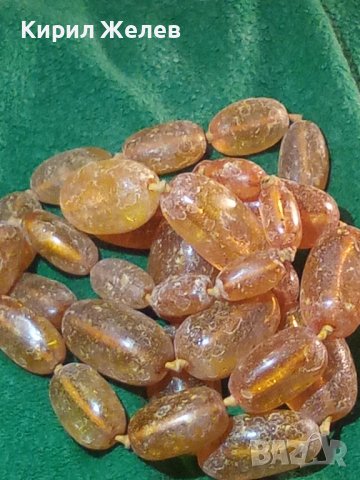 СТАРА РУСКА КЕХЛИБАРЕНА ОГЪРЛИЦА 100% НАТУРАЛЕН БАЛТИЙСКИ КЕХЛИБАР БАРАБАННО СТРУГОВАН УНИКАТ 26985, снимка 3 - Антикварни и старинни предмети - 35053804