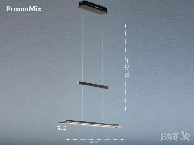 Led полилей Fischer and Honsel Tenso TW 60442 20W 88см Осветително тяло Пендел лампа димируем амбиен, снимка 10 - Лед осветление - 48813346