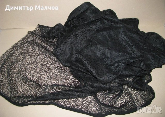 Черен дантелен плат 160/280 см черна дантела, отличен