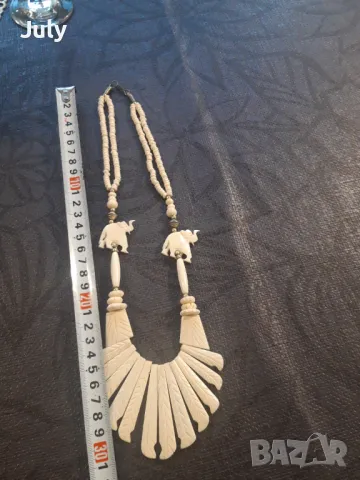 Колие от слонова кост , снимка 3 - Колиета, медальони, синджири - 50008239