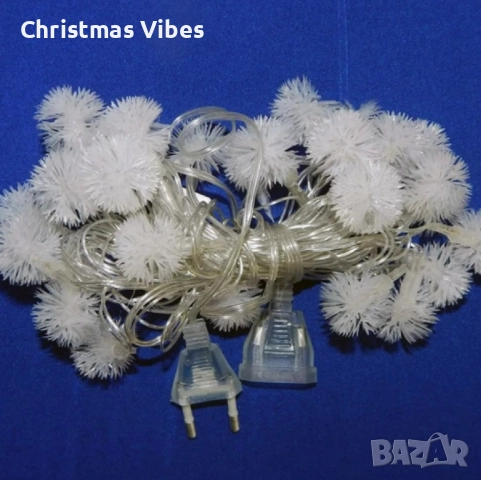 Многоцветни коледни LED лампички с топчета с щепсел- Многоцветни, дължина - 5м ,28 бр. лампички., снимка 6 - Лед осветление - 52095297