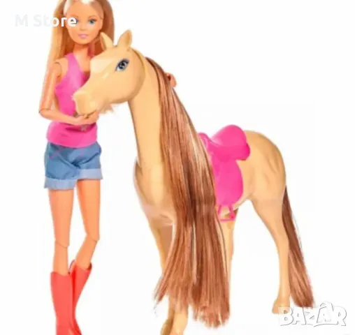 Кукла с кон и аксесоари, снимка 3 - Кукли - 48045376
