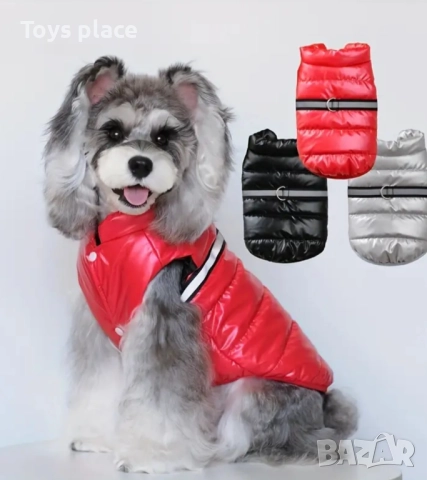 Ново червено шушляково яке за куче S/M, снимка 3 - За кучета - 52266654