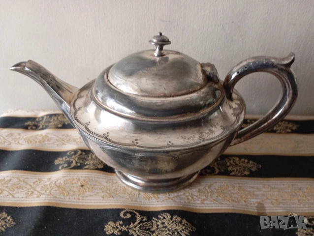 Посребрена кана за кафе,чай арт деко