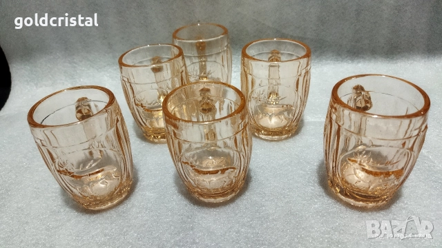 стари стъклени чаши цветно стъкло , снимка 2 - Антикварни и старинни предмети - 52673894