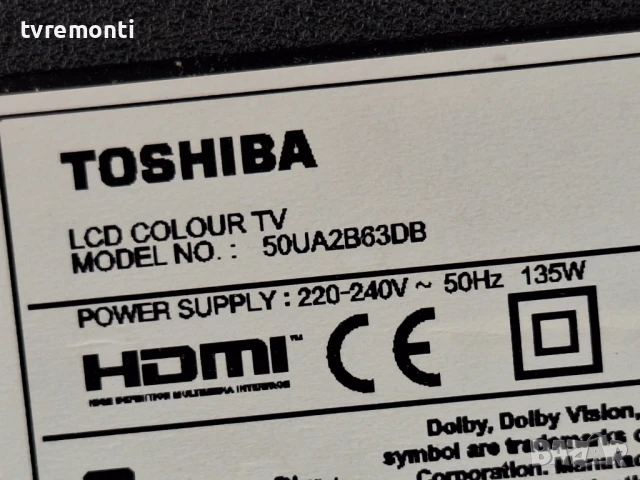 SSB 17MB170 за 50-инчов телевизор Toshiba 50UA2B63DB с дисплей VES500QNDA-N2-N43, снимка 7 - Части и Платки - 51274181
