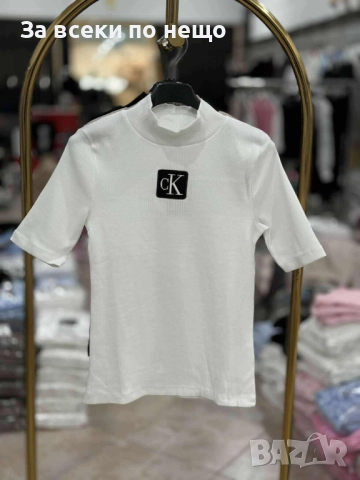 Calvin Klein Дамска Тениска Полуполо👚Дамска Блуза С Къс Ръкав Келвин Клайн Код I_63, снимка 2 - Тениски - 52104449