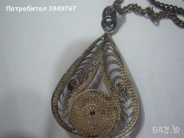 Старо сребърно колие., снимка 2 - Колиета, медальони, синджири - 49315612