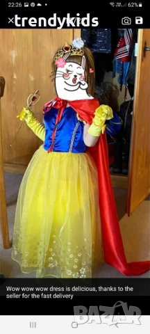 Красива рокля на Снежанка с наметало и подарък диадема с панделка!!!Аксесоари!, снимка 6 - Детски рокли и поли - 44117637