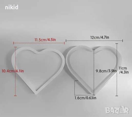 Кръг Квадрат Сърце основа подложка с вдлъбнатина за чаша чаши силиконов молд форма калъп смола гипс, снимка 3 - Форми - 27746384
