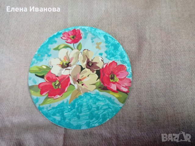 Комплект подложки за чаши с цветя, снимка 2 - Прибори за хранене, готвене и сервиране - 39478728