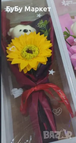 Перфектния подарък за всяка дама, мече с цветя., снимка 3 - Други - 48577296