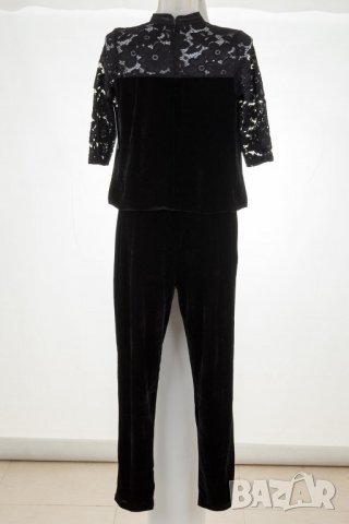 Черен дамски гащеризон кадифе марка Rylko by Agnes & Paul - M, снимка 3 - Гащеризони - 33237386