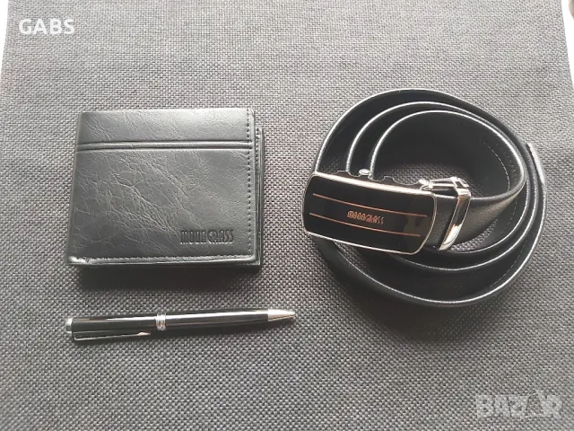 Подаръчен комплект колан,портмоне и химикал Moon Grass  2 цвята, снимка 2 - Портфейли, портмонета - 49446585