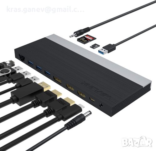 WAVLINK USB-C докинг станция с троен дисплей с 65 W зареждане, снимка 4 - Други - 40762820