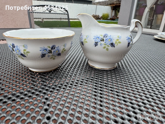 🫖 Луксозен английски порцеланов сервиз Royal Vale – Fine Bone China(около 1950 г)🫖, снимка 4 - Антикварни и старинни предмети - 52639229