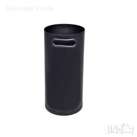 Метален цилиндър за аксесоари Mercado Trade, За камина, Метал, Черен