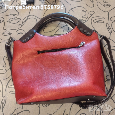 Стилна дамска чанта с изображение Роза-3Д Естествена кожа , снимка 3 - Чанти - 51953541